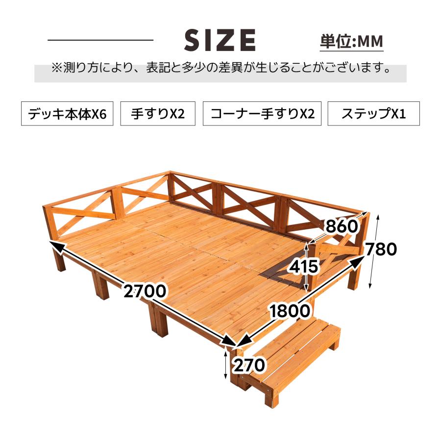 1.46坪 13点セット】ウッドデッキ 天然木 キット 13点セット 0.75坪