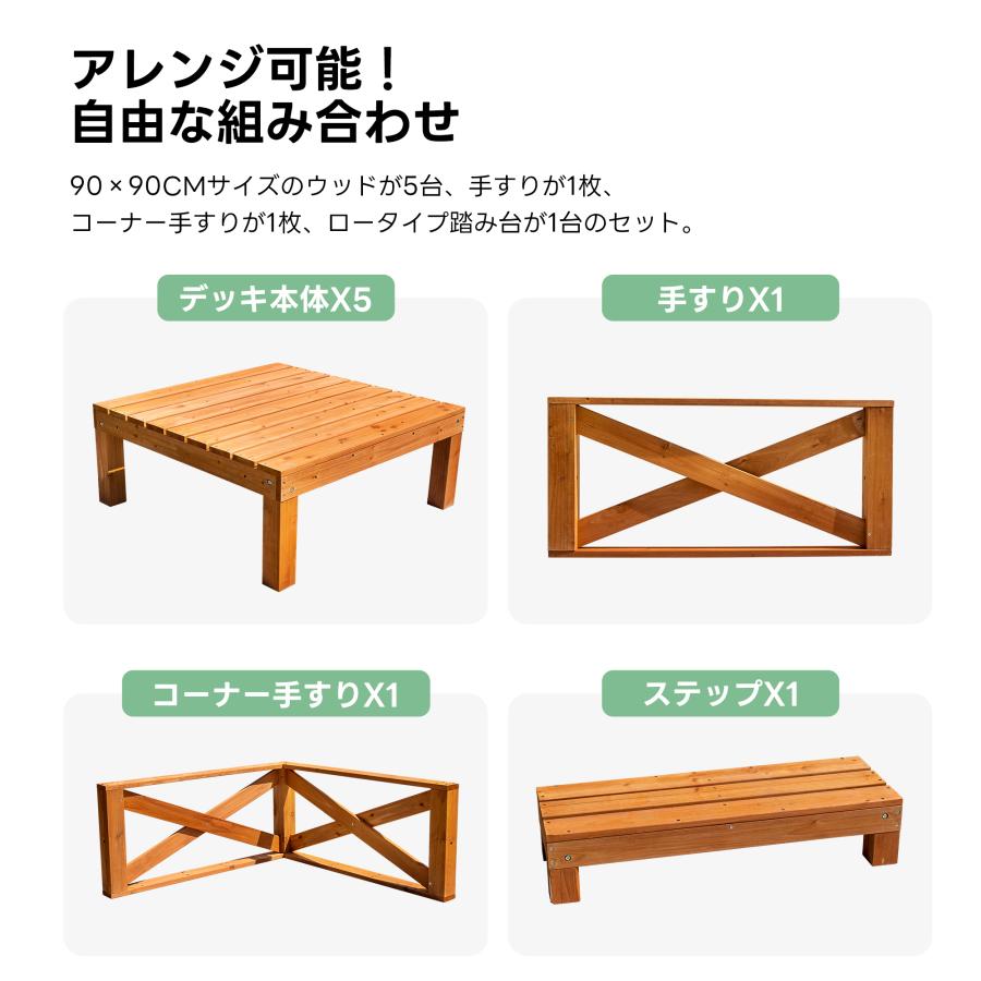 1.23坪 9点セット】ウッドデッキ 天然木 キット 9点セット ウッド