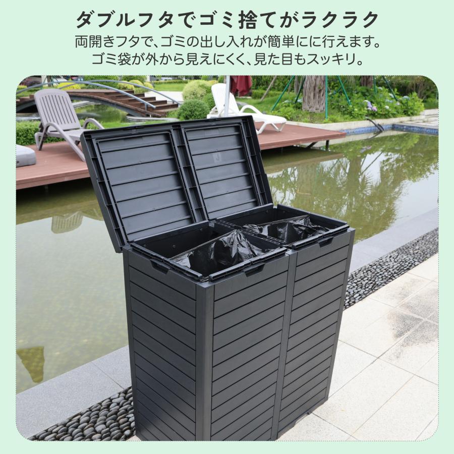 ゴミ箱 屋外 大型 230L ゴミステーション ダストボックス 組立式 ふた