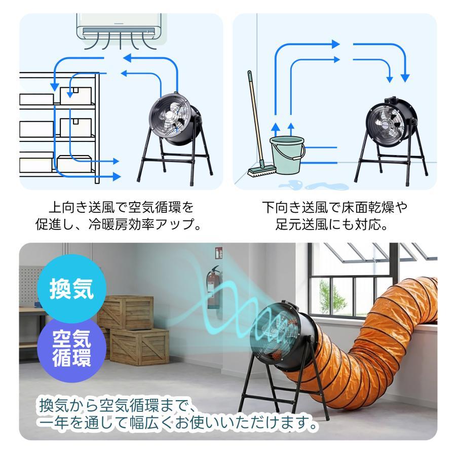 2サイズ】送風機 排気シャフトホース付き 業務用 工業扇風機 工場用