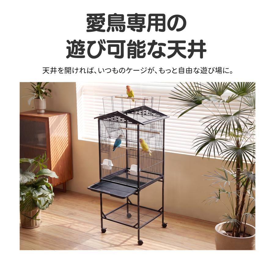 天井が開く】鳥カゴ 鳥かご 多頭飼い キャスター 収納ラック 遊び場