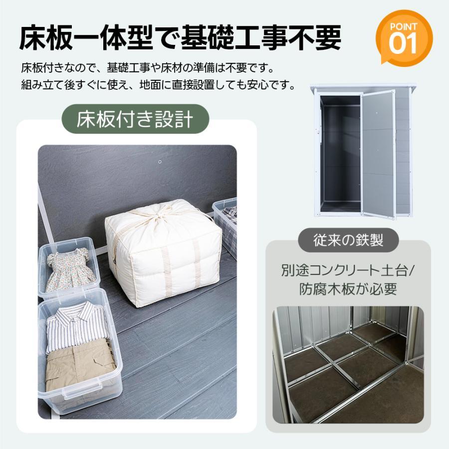 2026新作】樹脂製物置 屋外 戸外収納庫 PP樹脂製 窓付き 床板付き 倉庫