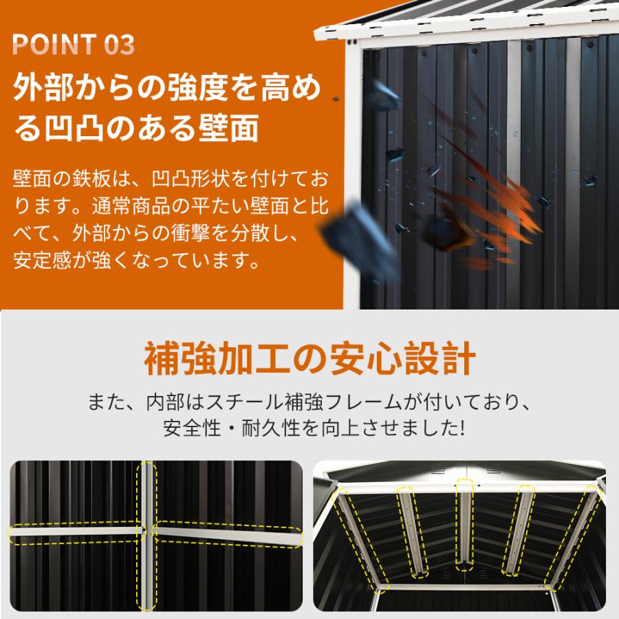 レビュー特典付き】物置 屋外 スチール 戸外収納庫 幅116 奥行き80 高