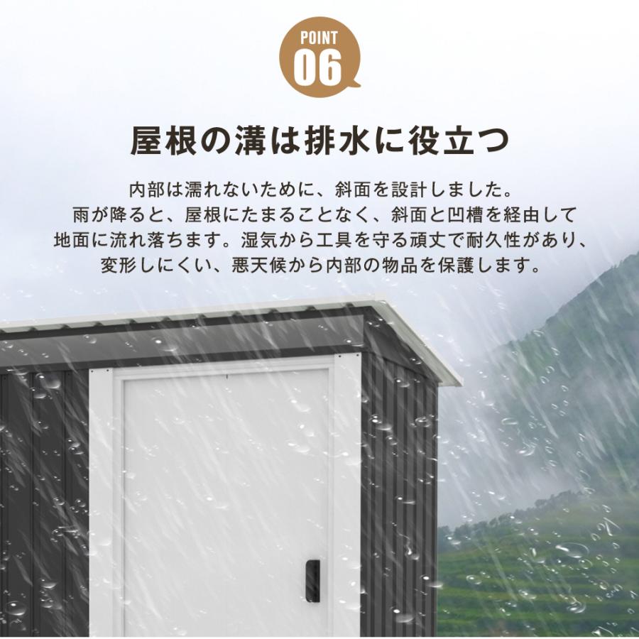 可動棚なし】物置 屋外 スチール 倉庫 窓付き 戸外収納庫 幅164 奥行き