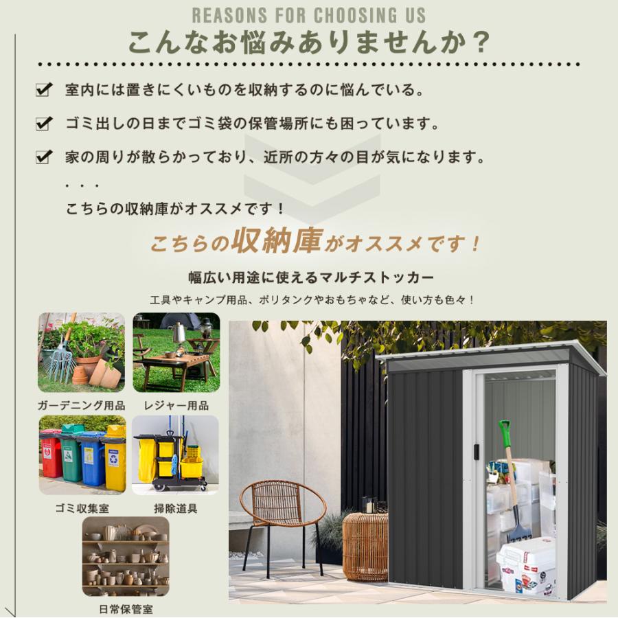 全店5%OFFクーポン利用！】【可動棚なし】物置 屋外 スチール 倉庫 窓 