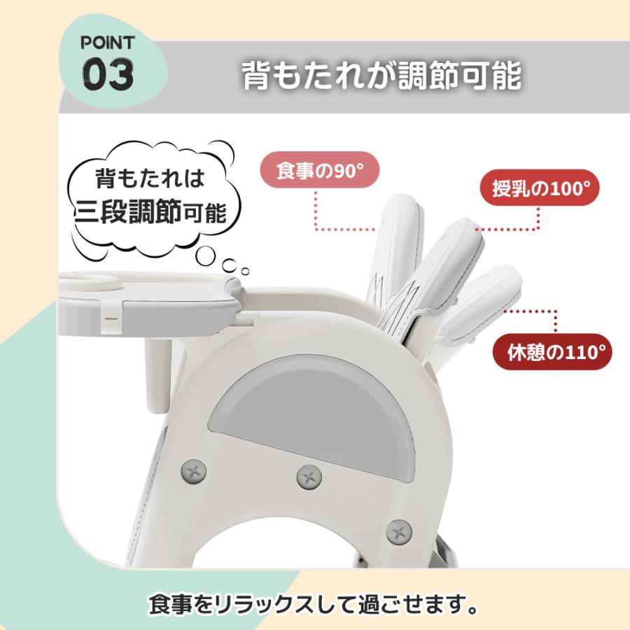 ベビーチェア 多機能 5way ハイチェア 背もたれ3段調節 ブロックデスク