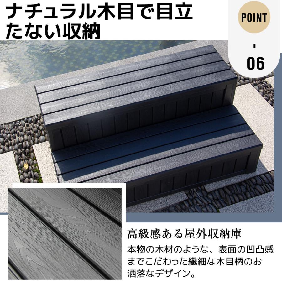 屋外収納ボックス 戸外収納庫 防水/耐侯 W93*D57*H35 100L 収納可能 踏み台タイプ 組み立て簡単 樹脂製 置き配 屋外 ストッカー ガーデン/庭/ベランダ 頑丈の画像