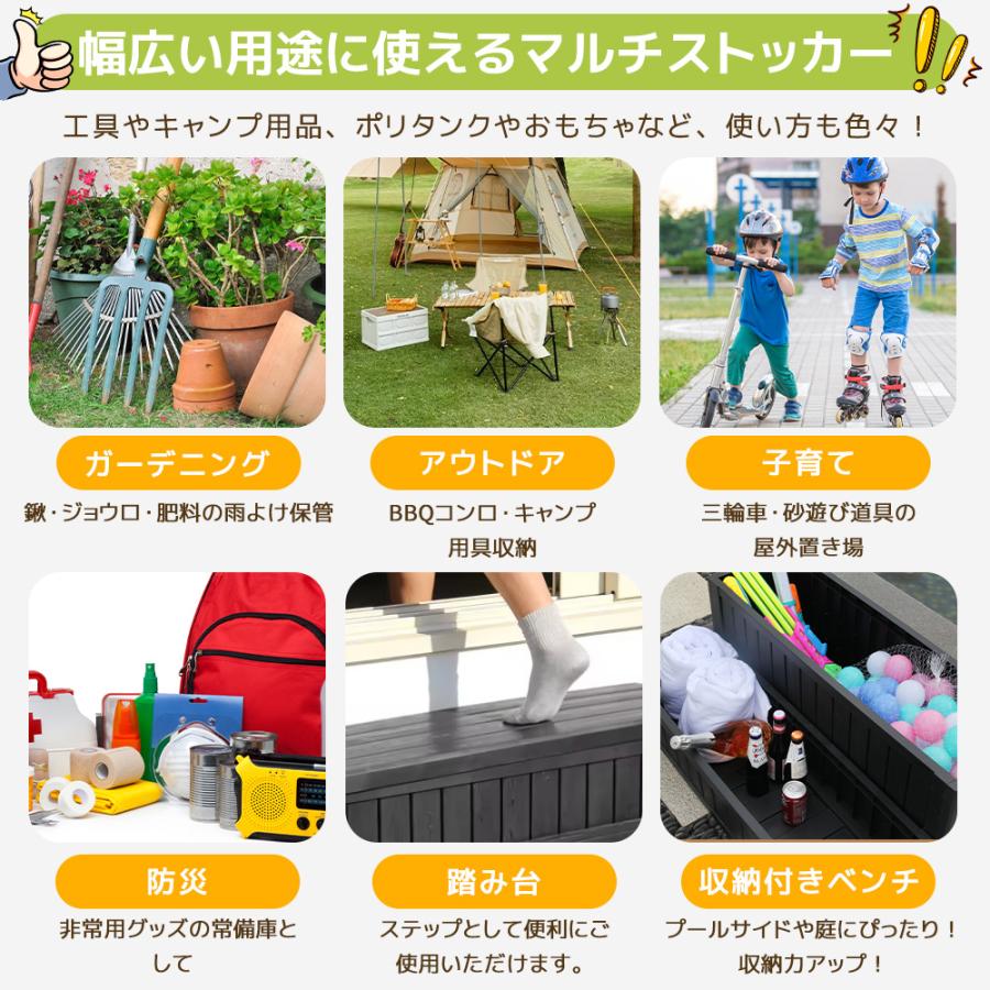屋外収納ボックス 戸外収納庫 防水/耐侯 W93*D57*H35 100L 収納可能 踏み台タイプ 組み立て簡単 樹脂製 置き配 屋外 ストッカー ガーデン/庭/ベランダ 頑丈の画像