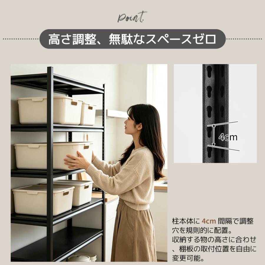スチールラック ラック 収納棚 棚 物置き 幅150cm 高さ183cm 5段 頑丈