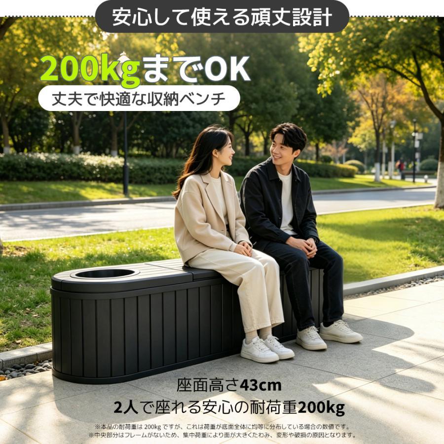 【ブラック】屋外収納ベンチ 組立簡単 樹脂製 木目調 戸外収納庫 収納ボックス レビュー特典付き】屋外収納ボックス 物置収納 ベンチ 組立簡単 樹脂製