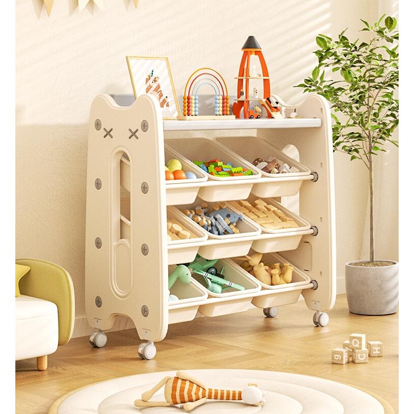おもちゃ収納 4段 キャスター付き 棚 おもちゃ箱 ボックス ラック 幅