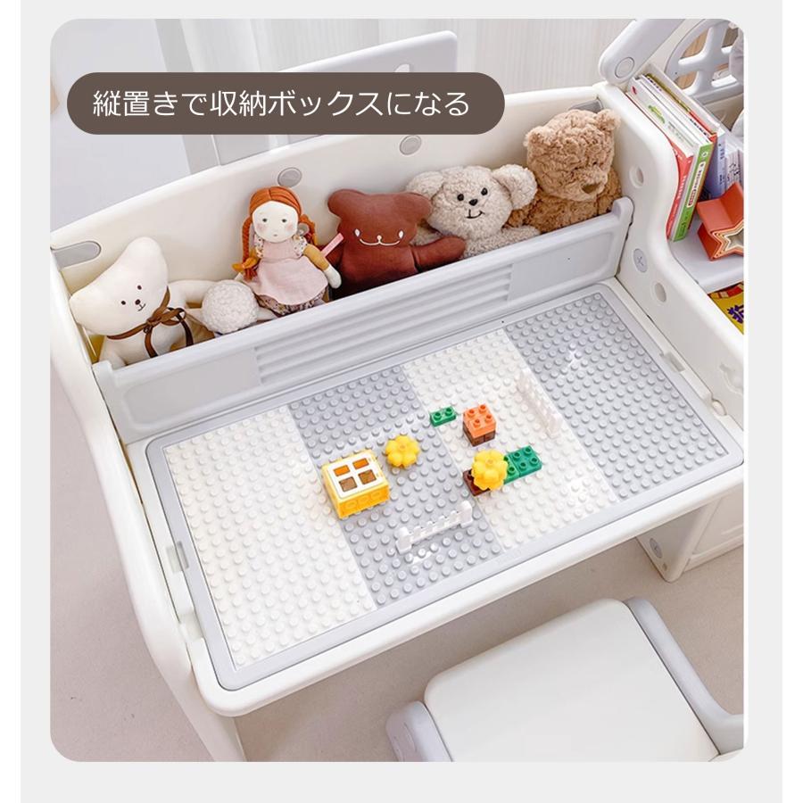 4in1  キッズデスクチェア 美品 キッズデスク キッズチェア 4IN1 ブロックテーブル ホワイトボード 高