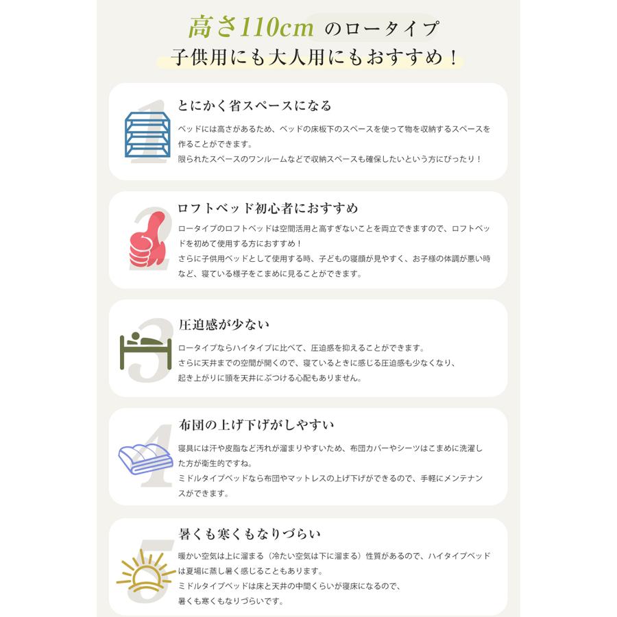 全店5%引クーポン☆10/12 00:00まで】ロフトベッド パイプベッド