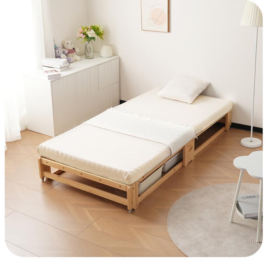 全店5%OFFクーポン利用！】【組立品】木製ベッド 天然木 2way ディ