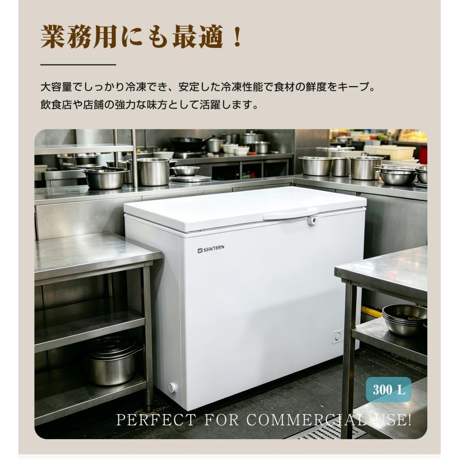 全店5%OFFクーポン利用！】【レビュー特典付き】【300L】冷凍庫 鍵付き