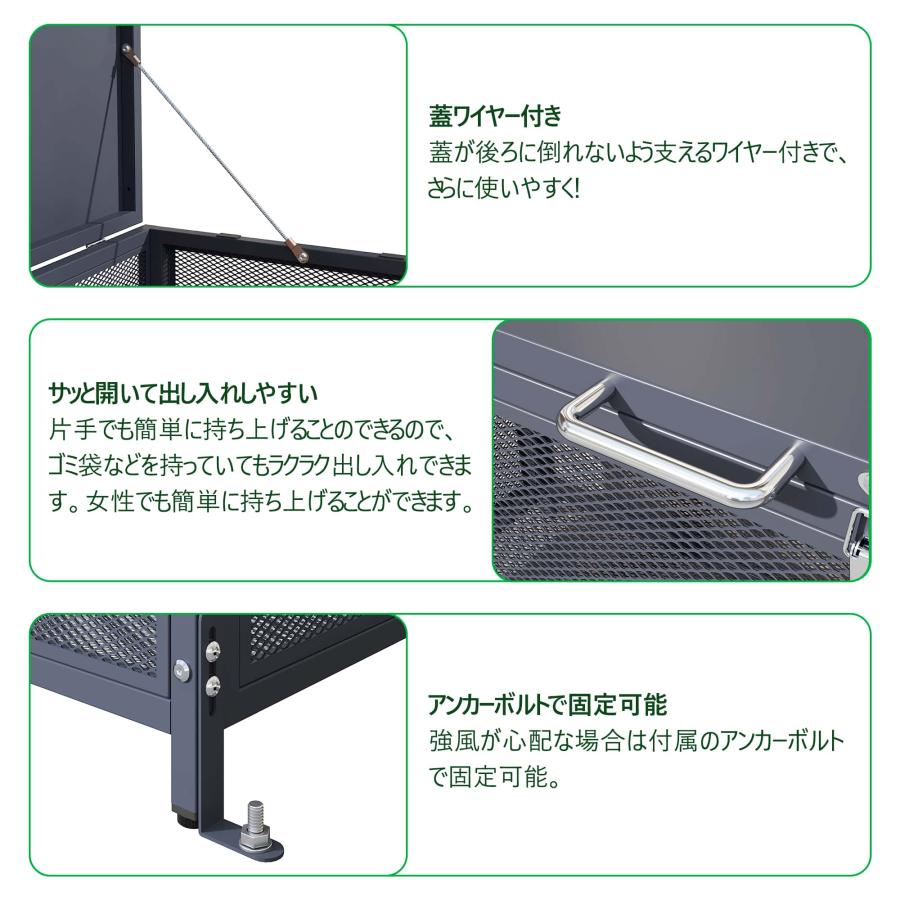 爆買WEEK☆ボナース+5%OFFクーポン】【168L】 屋外ゴミ収納庫 ゴミ箱
