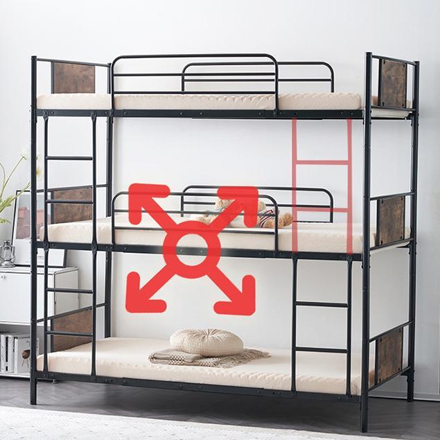 三段ベッド パイプベッド 分離可能 スチールベッド 子供部屋 スチール