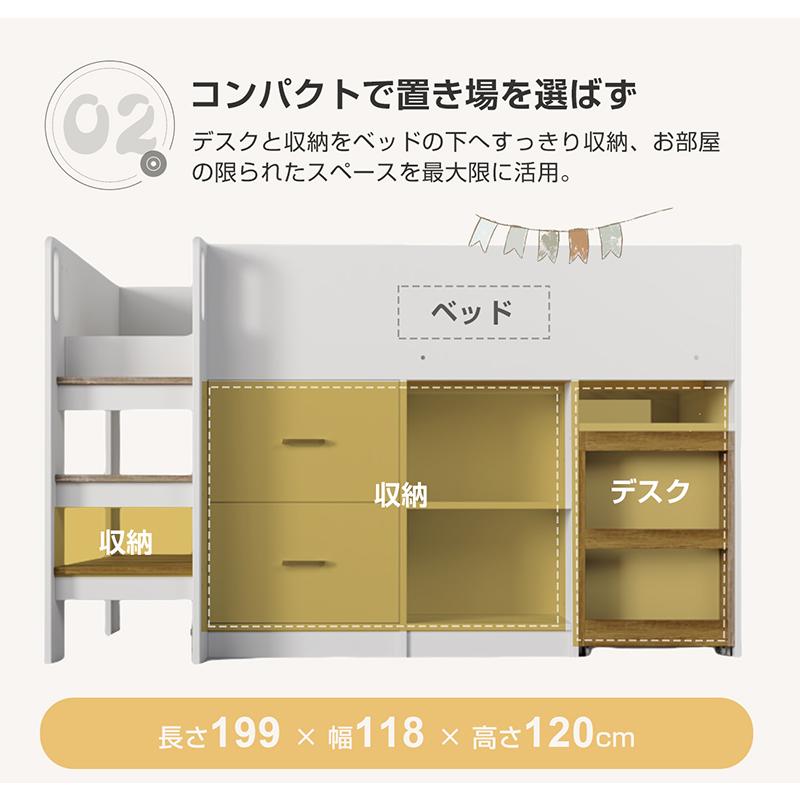 システムベッド ロフトベッド 階段付き S 高さ120cm シングル システムベッド ロフトベッド 階段付き S 高さ120cm シングル