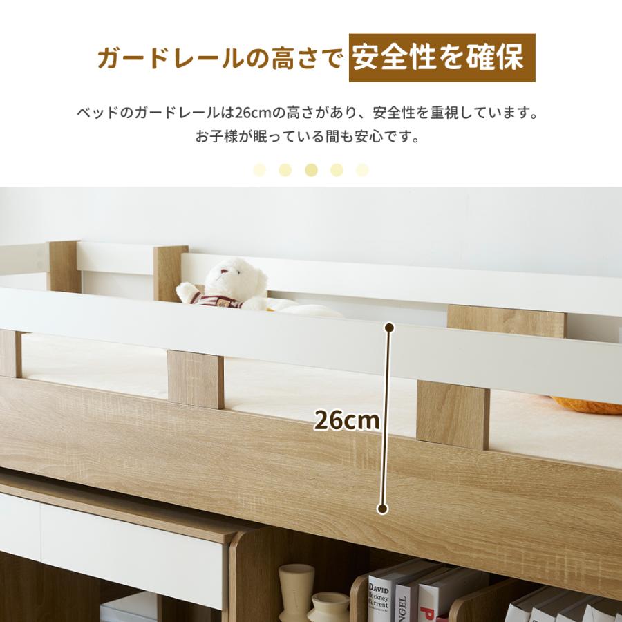 分割式】システムベッド S ロフトベッド 階段付き 頑丈 ロータイプ