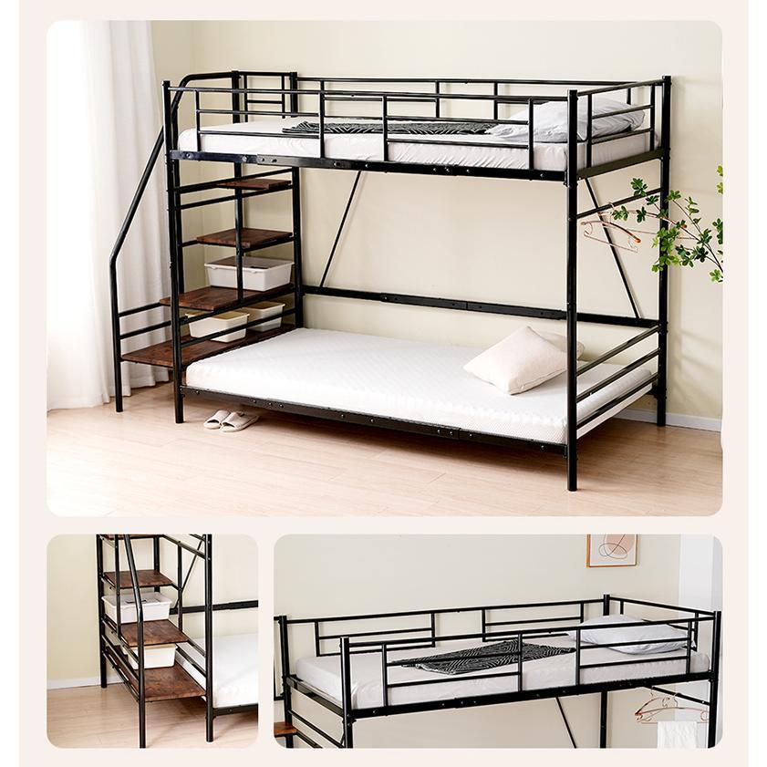 【全店5%OFFクーポン利用！】【レビュー特典付き】二段ベット 階段付き ロフトベッド 大人用 子供 分別可能 2段ベッド  シングル コンセント付き 収納_4