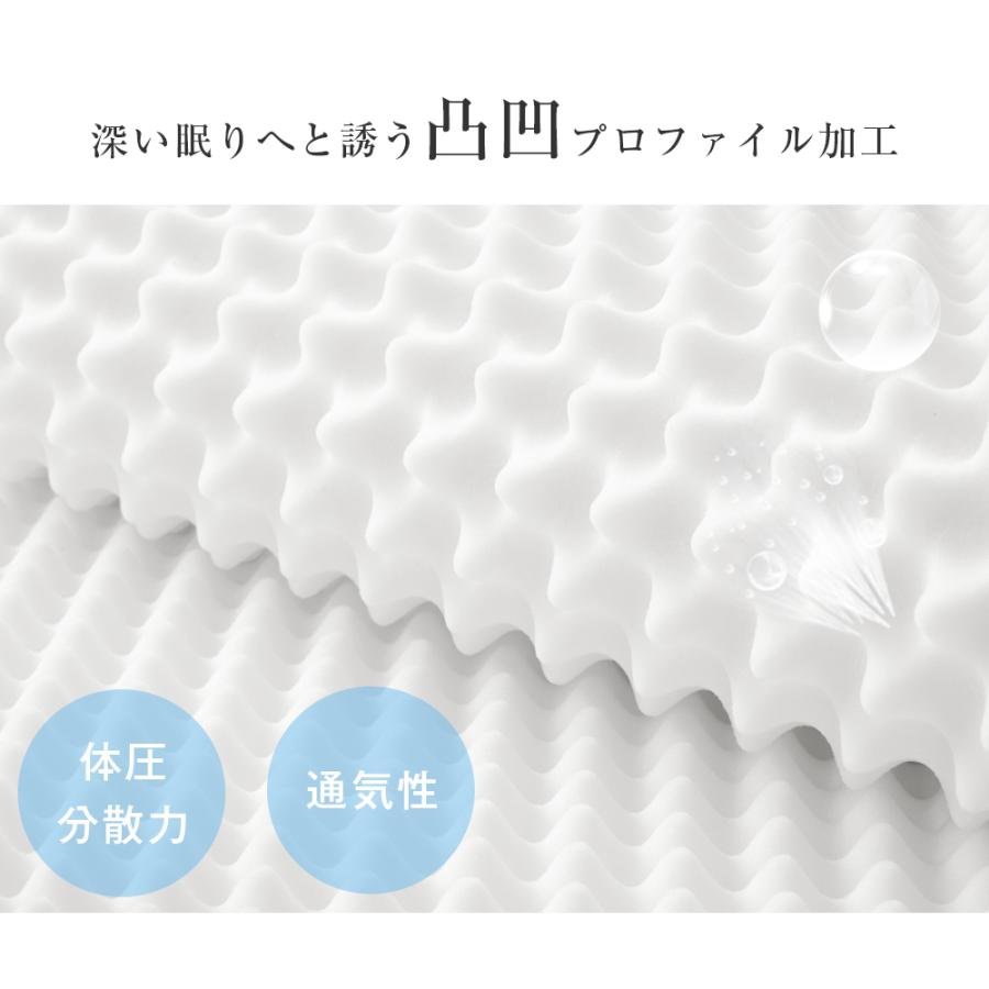 高反発マットレス シングル S 97×195 一体化 腰痛 極厚10cm ベッド