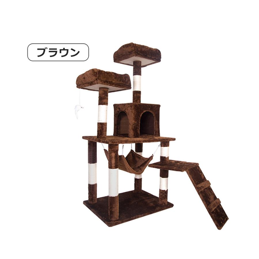 キャットタワー 据え置き シニア 省スペース 全高145cm ネズミおもちゃ付き 麻紐 ハンモック付き 全面麻紐 爪とぎ 猫タワー ペット用品 cattower|coomo-jp|16