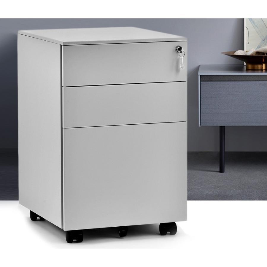 デスクワゴン サイドワゴン ラック 完成品 鍵付き キャスター付き 脇机