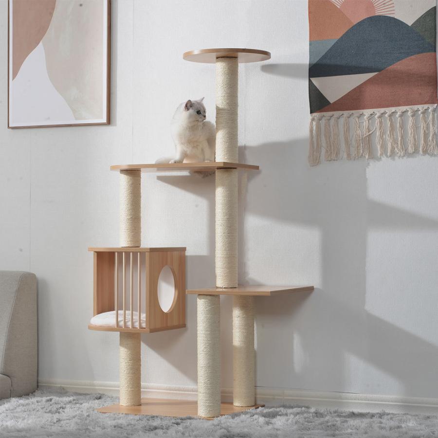 MNR様専用 ☆再入荷 キャット タワー 木製 据え置き 爪とぎポール 猫
