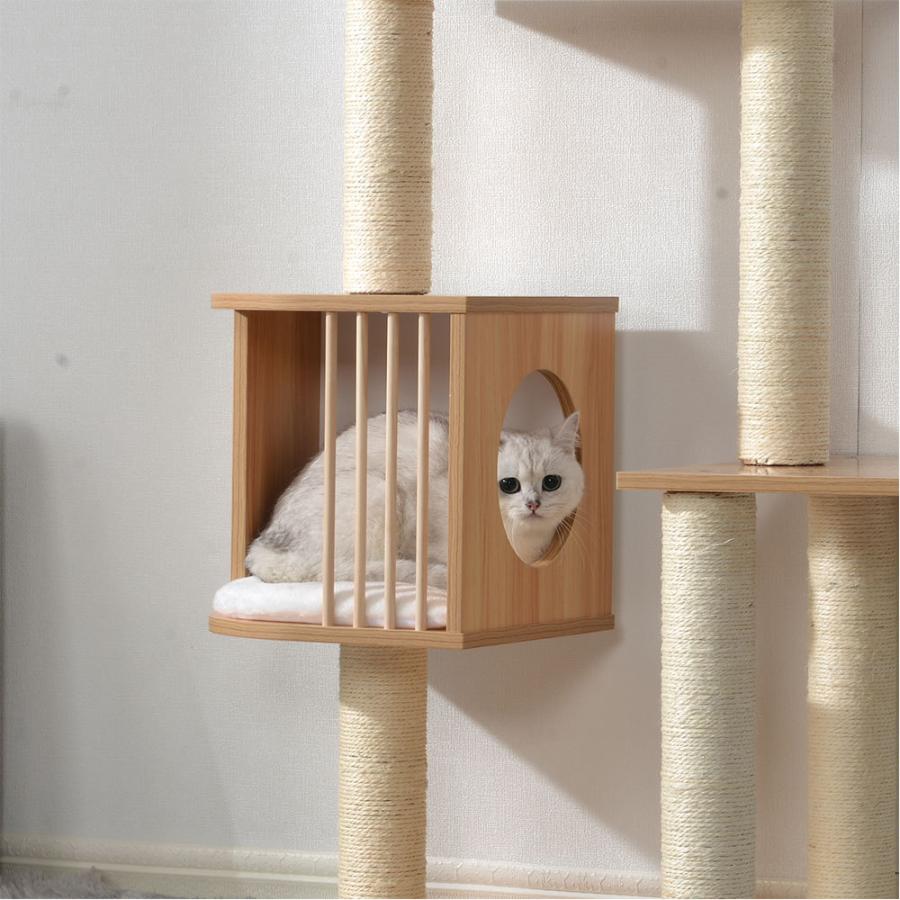 全品5%クーポンOFF ☆大人気再入荷☆キャットタワー 木製 据え置き型