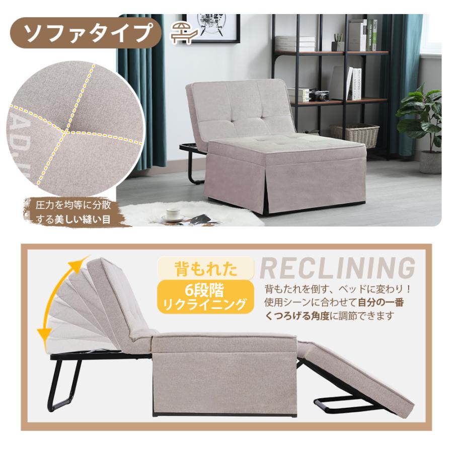 爆買WEEK☆全品5%OFFクーポン実施中／ソファベッド 1人掛け ソファ