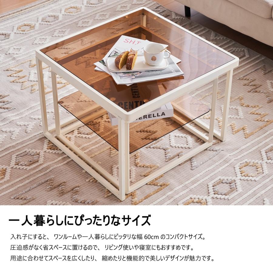 爆買WEEK+5%〜3/1まで】ネストテーブル 2点セット ダイニングテーブル