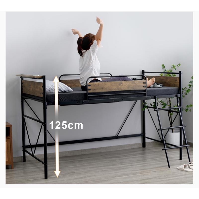 ロフトベッド パイプベッド ロータイプ シングル 耐荷重150kg 高さ