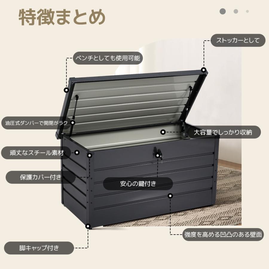 現品引取　完成品　鍵付き物置　収納ボックス 350L 屋外用 全ストア5%OFFクーポン配布中！】物置 屋外 350L 収納ボックス