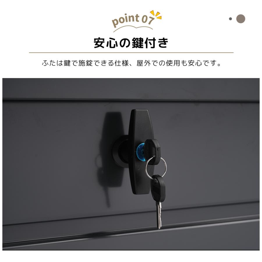完成品鍵付き物置収納ボックス 350L 屋外用