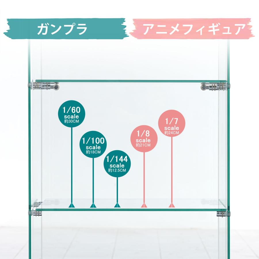 コレクションケース ガラスディスプレイキャビネット フィギュアケース 4段 ホワイト 5MM強化ガラス 全面ガラス 幅42.5×奥行36.5×高さ162cmの画像