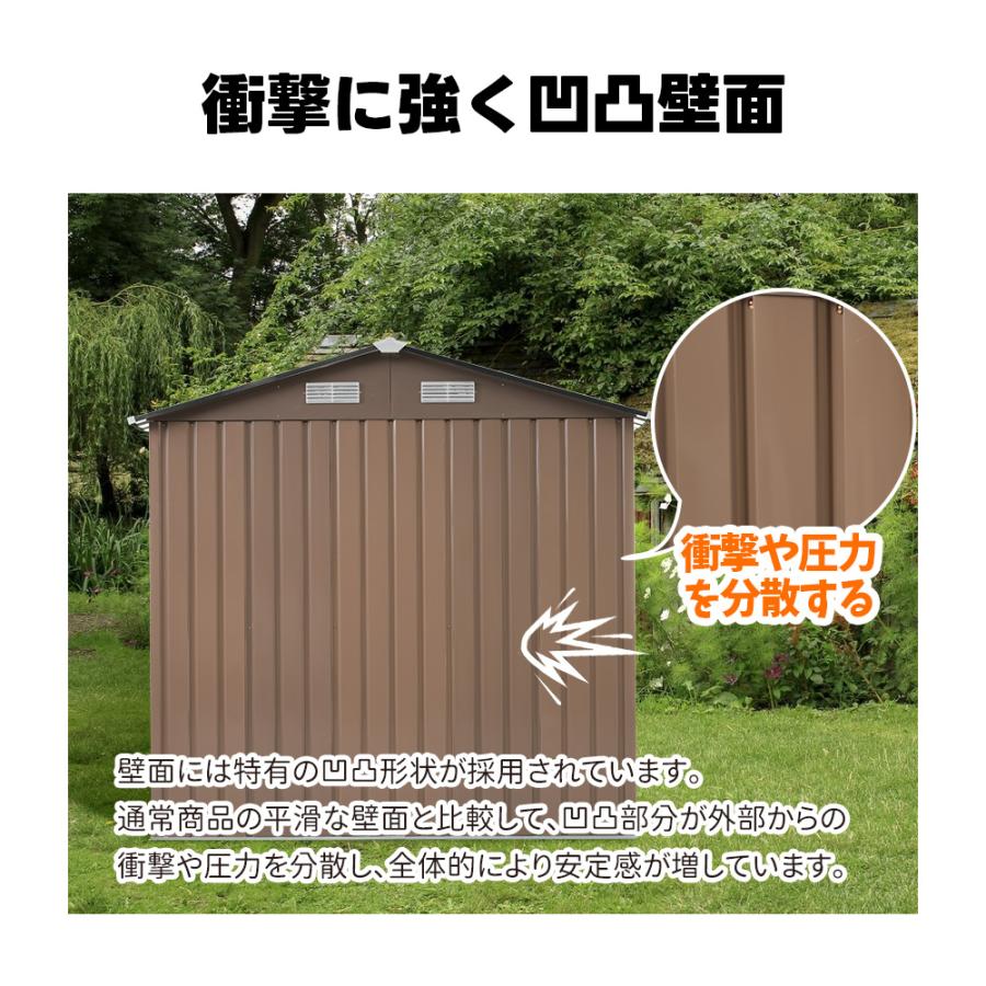 可動棚なし】物置 屋外 スチール 倉庫 戸外収納庫 幅196 奥行き132 高