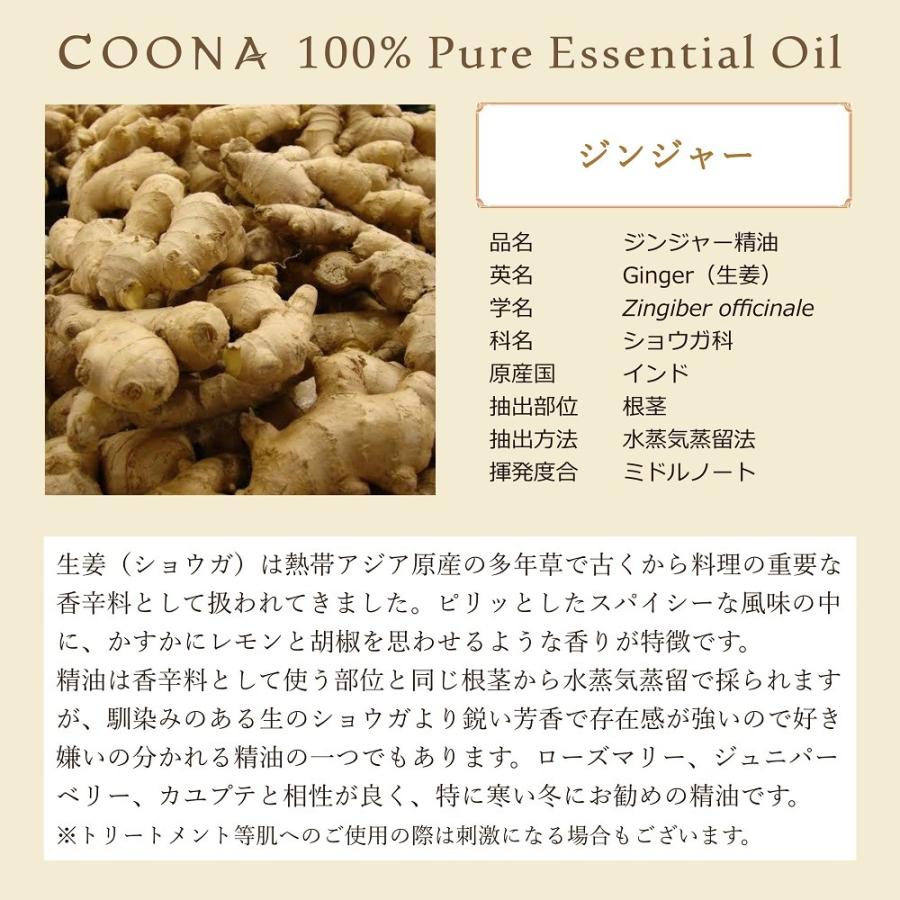 ジンジャー 50ml 100％ 天然精油【エッセンシャルオイル アロマオイル 精油】Ginger｜coona｜03