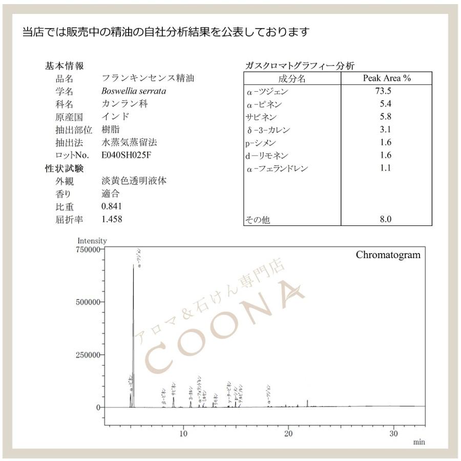 フランキンセンス 10 ml エッセンシャルオイル アロマオイル 精油 送料無料|coona|04