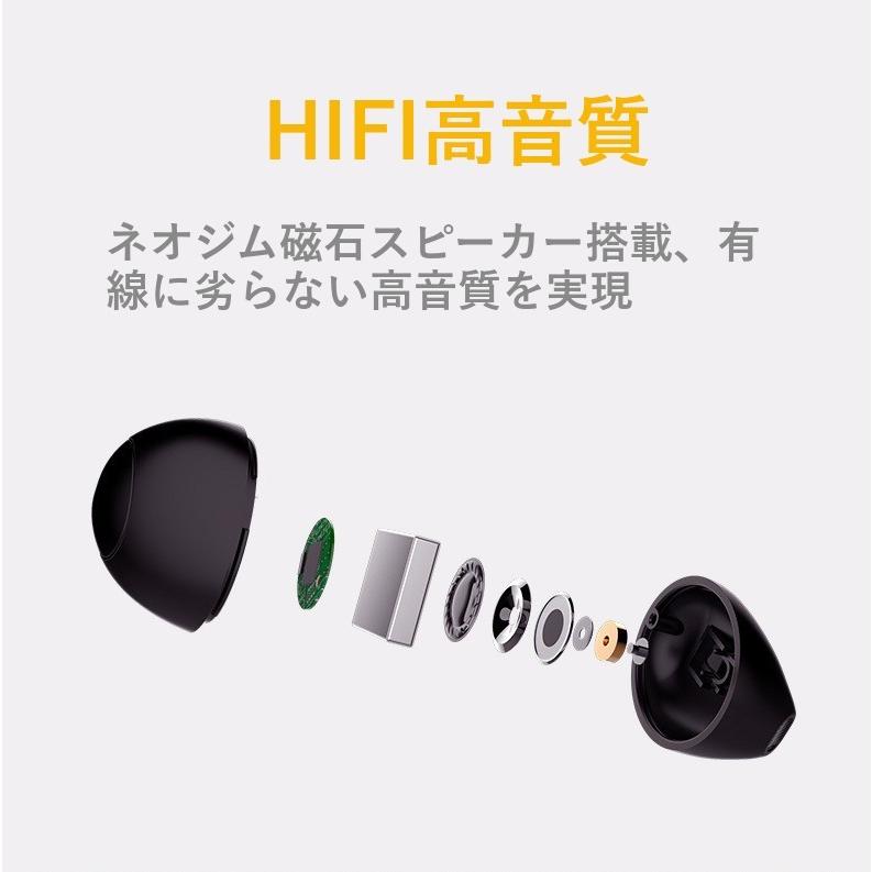 ワイヤレスイヤホン 超コンパクト 大容量充電ケース付き 累積24時間