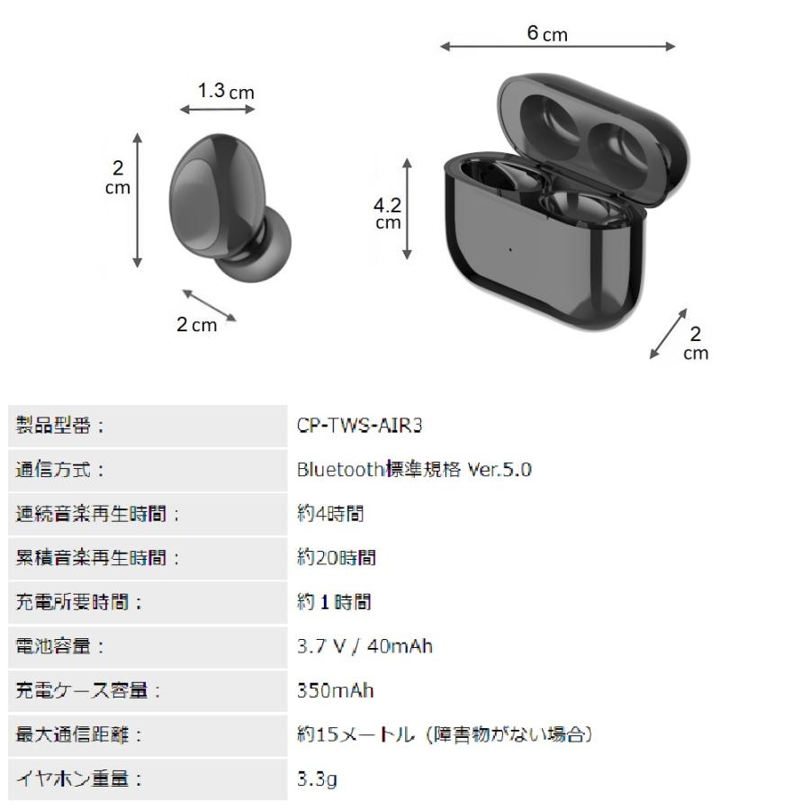 最先端 Bluetooth5.0 完全ワイヤレスイヤホン 日本語説明書 指紋タッチ操作 累積20時間駆動 超軽量 超小型｜coopojapan｜17