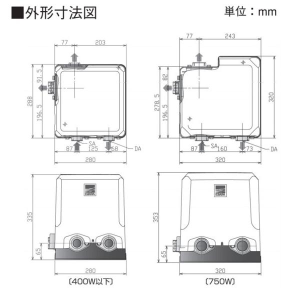 荏原製作所　32HPE0.4　HPE型 浅井戸用インバータポンプ 400W 三相200V 50/60Hz [♪]_3