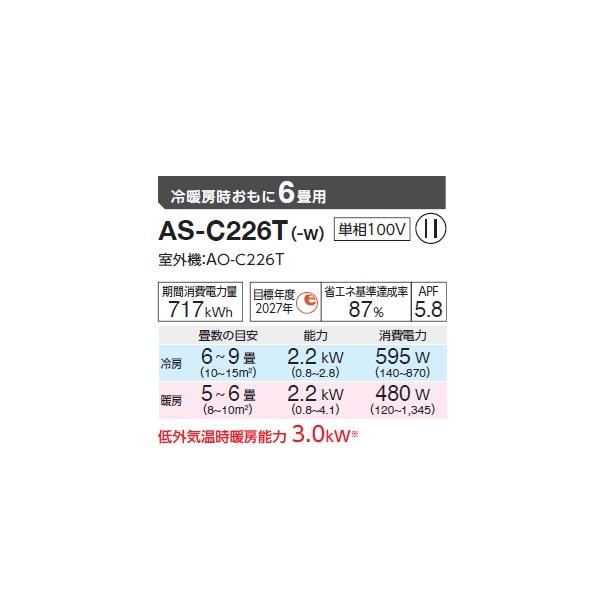 nocria ゼネラル AS-C226T エアコン 6畳 ルームエアコン Cシリーズ