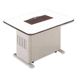 三菱 喫煙用集塵/脱臭機(分煙機)・スモークダッシュ・フラットテーブル・ワイドテーブル寸法120cm×90cm・色ホワイト（BS-FT13D＋BT-F90D-W） [♪■]