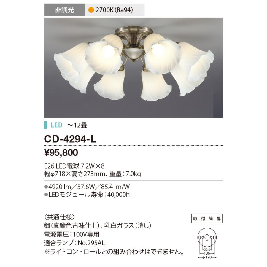 ヤマト工芸 洋風シャンデリア~12畳【LED電球】 CD-4294-L 通販
