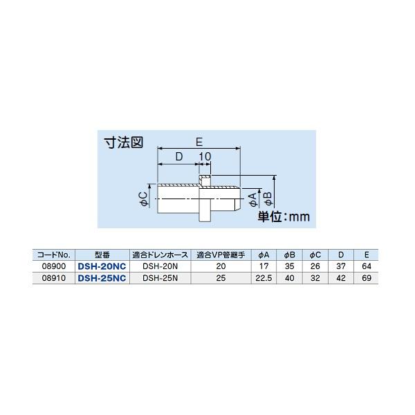 因幡電工 DSH-25NC ドレン管 本体カフスφ20・25(DSH-20・25N用パーツ