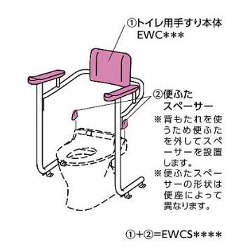 トイレ用手すり TOTO　EWCS222-18　システムタイプ 背もたれ付 取付対象便器 ネオレストAH（'17型） [♪■]