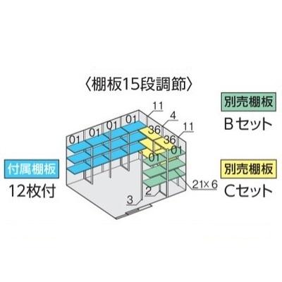 イナバ物置 『※関東限定※ FS-3626H 一般型』 FORTA フォルタ 中型物置 ハイルーフ プラチナシルバー ♪_2