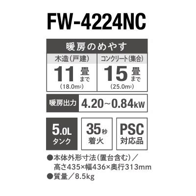 ダイニチ（Dainichi） FW-4224NC(W) 家庭用石油ファンヒーター NC 