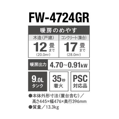 ダイニチ（Dainichi） FW-4724GR(W) 家庭用石油ファンヒーター GR