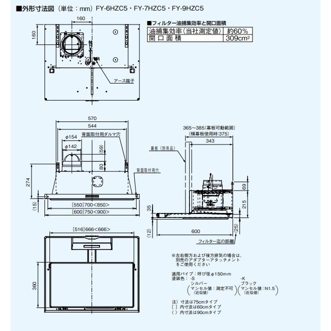 Panasonic（パナソニック） 『在庫あり』 FY-7HZC5-S 換気扇 レンジ